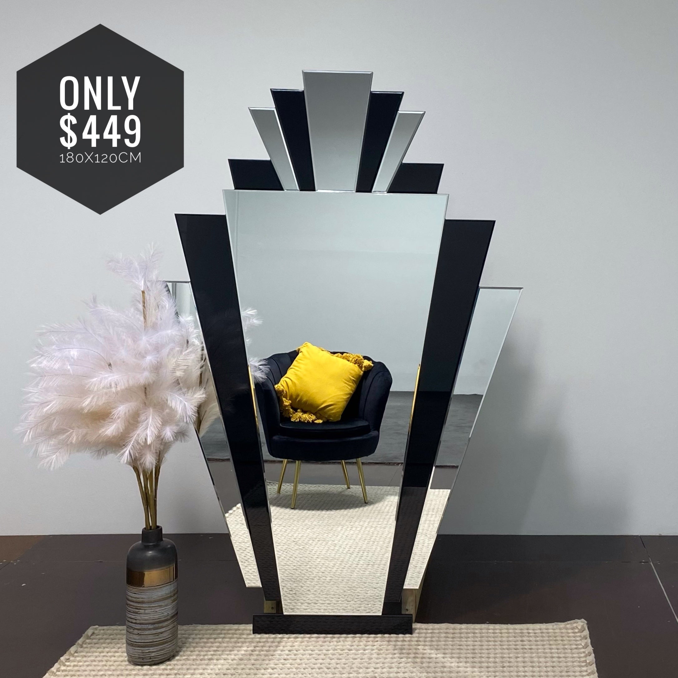 GATSBY Art Deco Mirror size 180x120cm