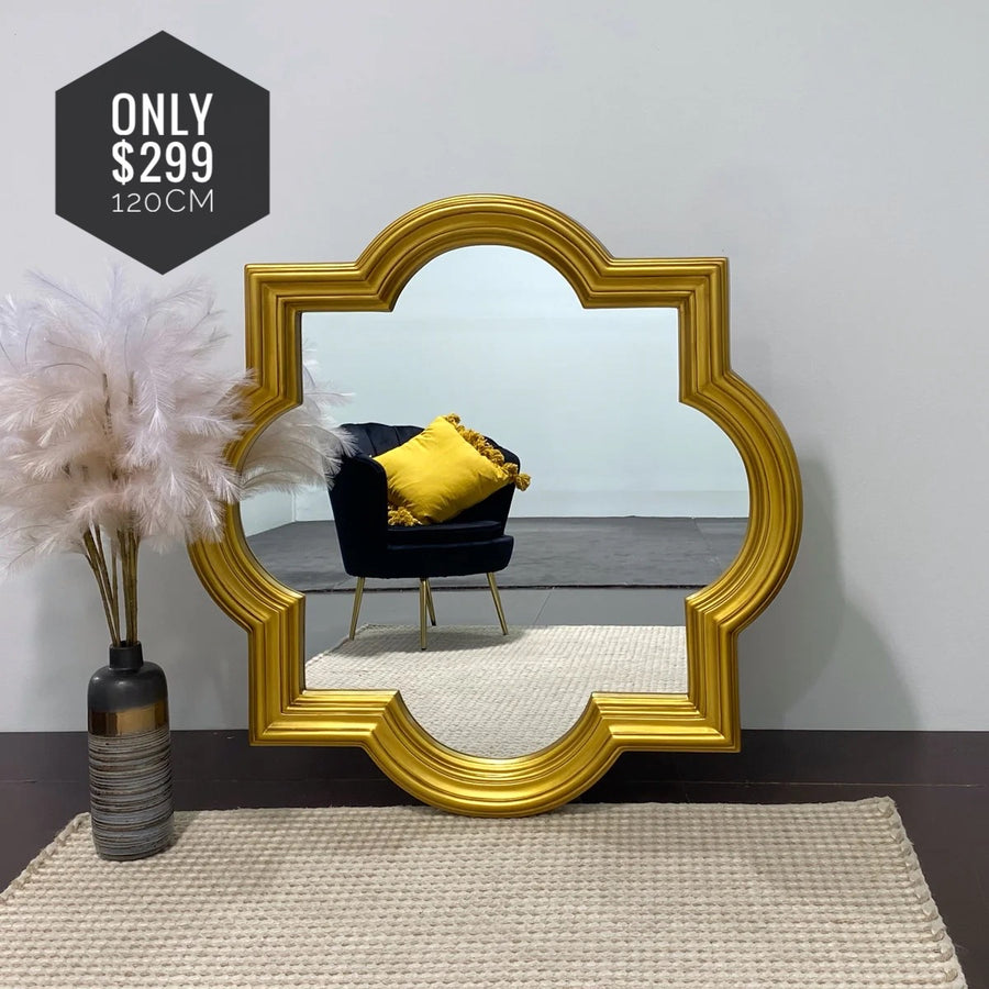 LUXOR - Gold mirror size 120x120cm