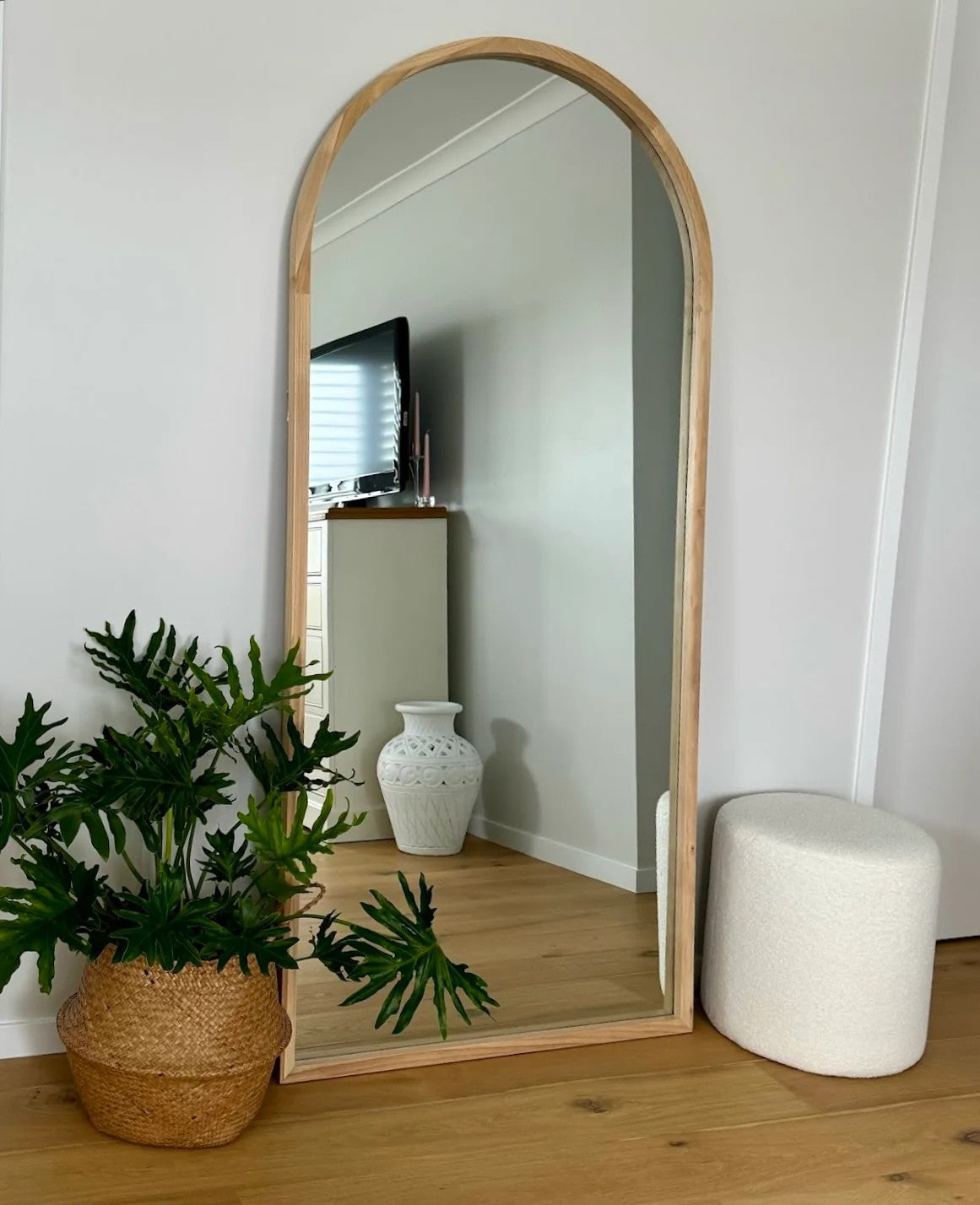 TAMARA Wood Arch Large Timber Mirror