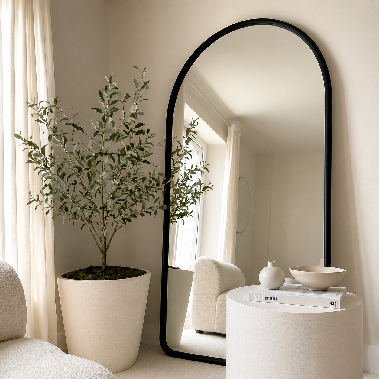The Haven Mirror – Oversized Wooden Arch Mirror