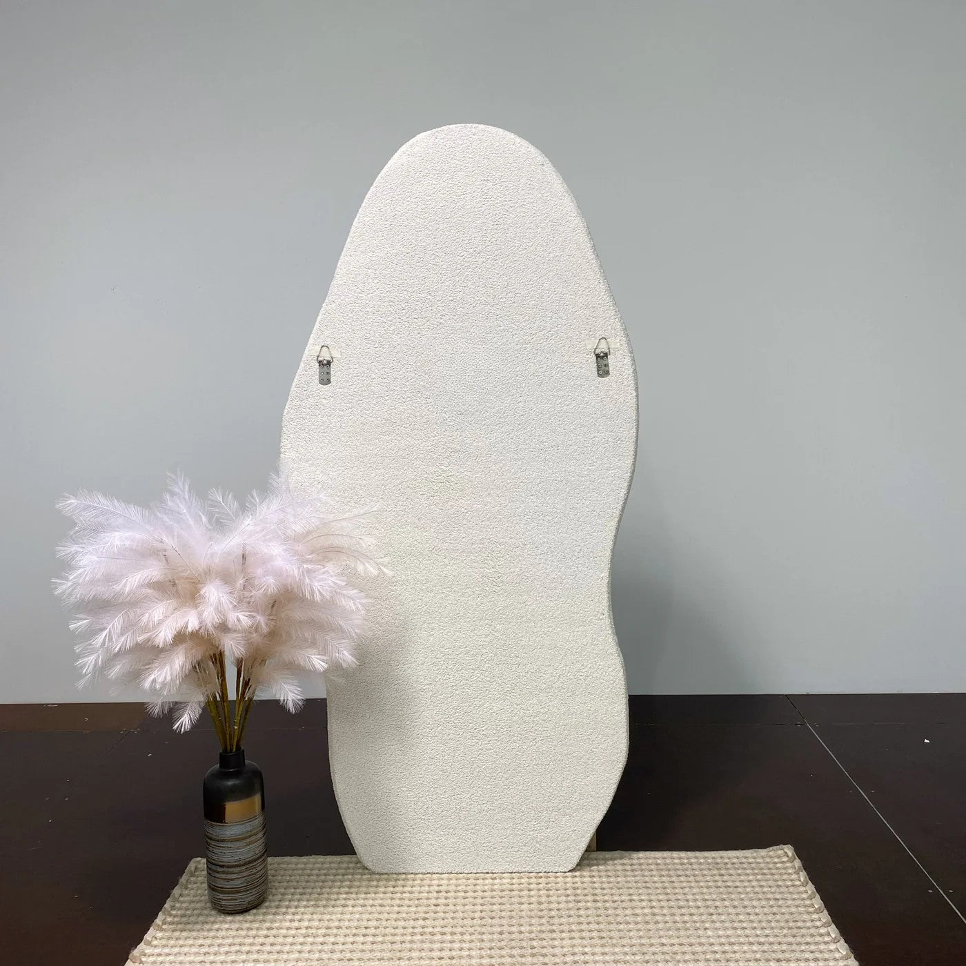 Valorie White Boucle Irregular Mirror